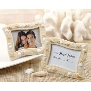  Beach Wedding Favors Sand and Shell Placecard Holder 