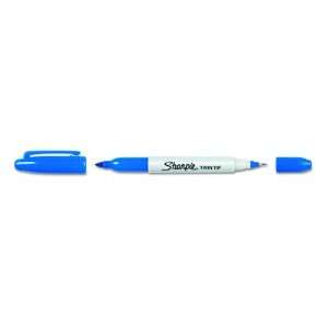   Corporation Twin Tip Permanent Marker, Fine/Ultra Fine Point, Blue Ink
