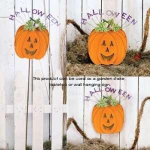  Halloween Handcut Metal Hallo Tall Pumpkin Patio, Lawn & Garden