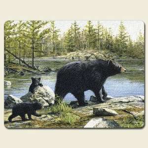   Watch Black Bear Family Glass Tempered Cutting Board