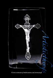 3D LASER CRYSTAL CRUCIFIX (CHRIST ON CROSS)   FREE SHIPPING  