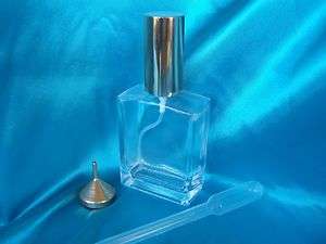   Refillable Rectangle Perfume Spray Empty Glass Bottle Atomizer 2oz