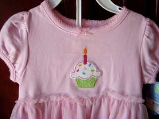 Carters 2pc Toddlers Birthday GIRL DRESS Cupcake Pink  