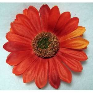  3 Inch Orange Daisy Flower Hair Clip Beauty