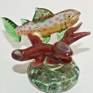 Paperweight Roger Childs Glass Trout Sculpture  