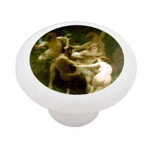 Nymphs and Satyr by Bouguereau Decorative High Gloss Ceramic Drawer 