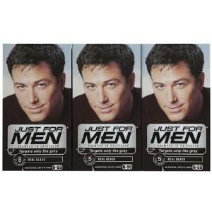 Just For Men Shampoo In Hair Color, Real Black, 3 ct (Quantity of 3)