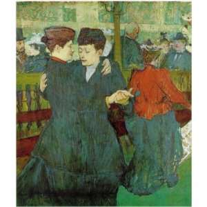 Oil Painting At the Moulin Rouge Two Women Waltzing Henri De Toulou