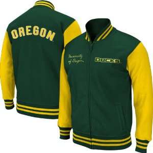  Oregon Ducks Green Yellow Retro Fleece Full Zip Jacket 
