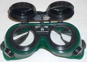 10 Green Welding Safety Goggles Round Flip Up Front New  