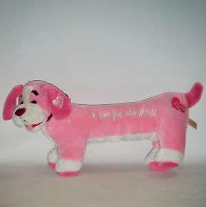   THIS MUCH Pink LONG Puppy Dog Hearts Anniversary Plush 25 NEW  