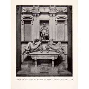   San Lorenzo Tomb Giuliano Medici Sculpture Statue Man   Original