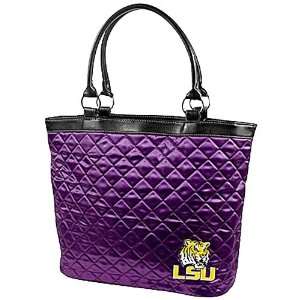  LSU Tigers Purple Quilted Tote Bag: Sports & Outdoors