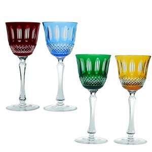 Adel Cased Crystal Wine Glasses Set of 4:  Kitchen & Dining