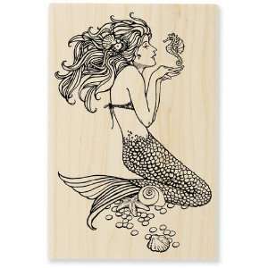  Mermaid   Wood Rubber Stamp Arts, Crafts & Sewing