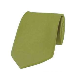  Solid Color Mens Tie   Olive Green: Clothing