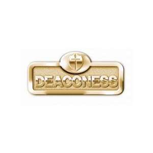  Badge Deaconess w/Cross Magnetic Brass 