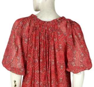 NEW $699 Isabel Marant Printed Red Cotton Dress Extra Small XS 0 