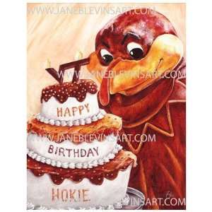  Virginia Tech Hokies Print. Happy Birthday Hok