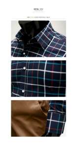 Bros Mens Premium Casual Blue Checked Slim Shirts SZ S,M,L no.33 