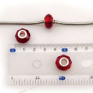20x Red Crystal Glass Beads Fit Charms Bracelets 150906  