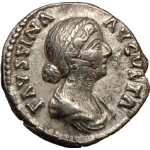 FAUSTINA II Marcus Aurelius Wife 161AD Ancient Silver Roman Coin JUNO 