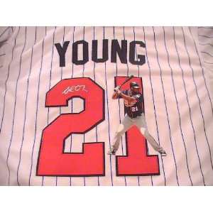  DELMON YOUNG SIGNED AUTOGRAPHED JERSEY MINNESOTA TWINS COA 