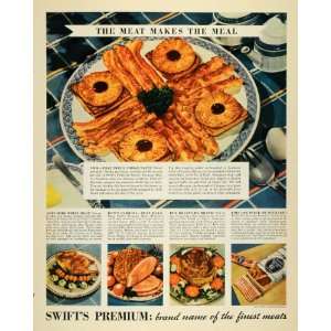  1937 Ad Swift Premium Bacon Pork Meals Chicken Meats 