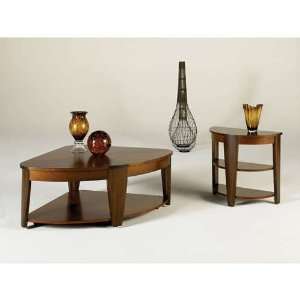  Demilune End Table by Hammary   Rich Medium Brown 
