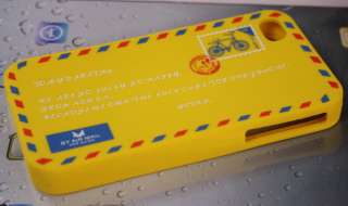 Yellow Envelope Silicone Case Cover for Apple iPhone 4S 4G 4nd  