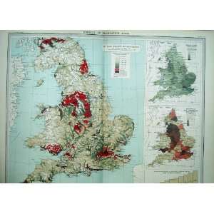  Density Population Maps Atlas England Wales Industrial 