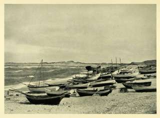 1949 Print Kiltmoller Denmark Danish Fishing Village Boats Coastal 