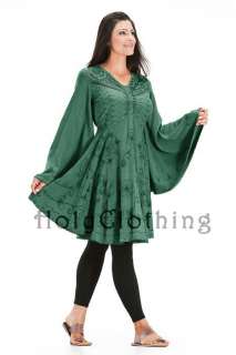 Gothic Bell Sleeve Victorian Empire Butterfly Tunic Top  