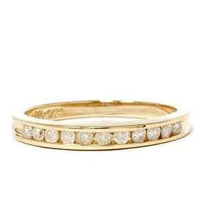   NATURAL DIAMOND CHANNEL SET WEDDING BAND PURE 14K YELLOW GOLD: Jewelry