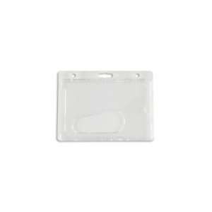  Safe Card ID Hard Plastic ID Badge Holder Horizontal 100 