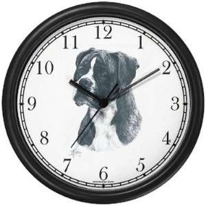  Boxer Dog (MS) Wall Clock by WatchBuddy Timepieces (White 