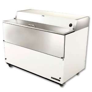  Mobile Milk Cooler, White and Stainless Steel Exterior 