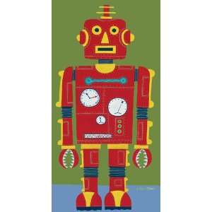  Oopsy daisy Red Robot Wall Art 18x36: Home & Kitchen