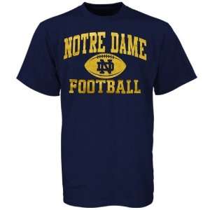  Notre Dame Fighting Irish Navy Old School Football T shirt 