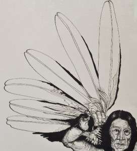 Artist Francisco Ojeda Ink on Paper American Indian  