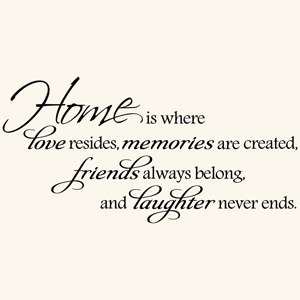 HOME IS WHERE LOVE RESIDES QUOTE VINYL WALL DECAL STICKER ART DECOR 