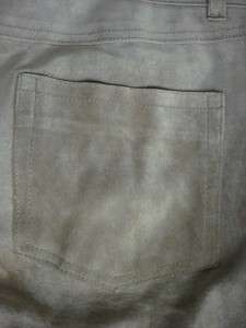 ISAAC MIZRAHI Genuine Suede Leather Womens Straight Leg Jeans size 14 