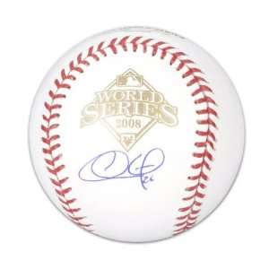 Chase Utley Autographed Baseball  Details 2008 World 