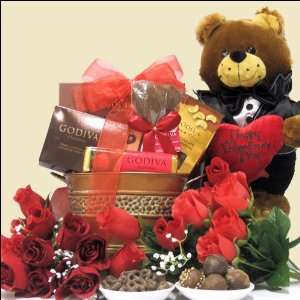Godiva Valentine Valentines Day Chocolate Gift Basket  