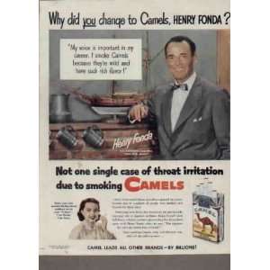 HENRY FONDA  1951 Camel Cigarettes Ad, A3177.