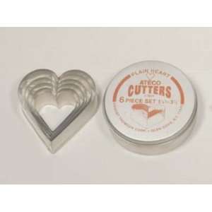 to 3 3/4 Plain Heart Cutter Set   Stainless Steel   6 Pieces 