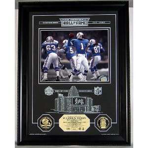  BSS   Warren Moon Hall Of Fame Etched Glass Photomint 