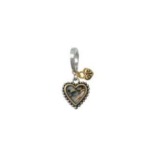   Heart with Gold Plated Heart on Hinged Bail Arts, Crafts & Sewing