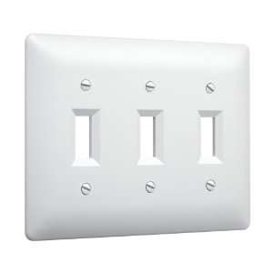 Taymac 4440W Paintable Triple Toggle Light Switch Wall Plate Cover 