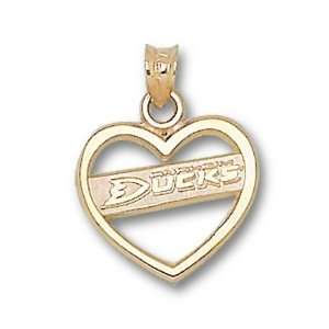 Anaheim Ducks New Logo Heart Pendant   14KT Gold Jewelry:  